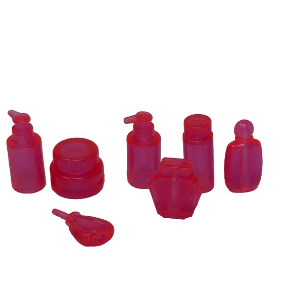 Mattel Other - Barbie‎ doll vanity bathroom accessories translucent perfume bottles brush 7 pc